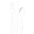 White Bag of Knife/Fork/Teaspoon - Plastic Utensils - The 500 Line